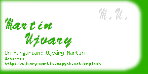 martin ujvary business card